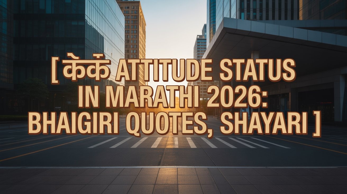 कडक Attitude Status In Marathi 2026: Bhaigiri Quotes, Shayari